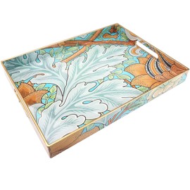 Spsyrine Serving Tray with Handles, Plastic Decorative Tray for Coffee Table, Living Room, Home Decor, Sunflower