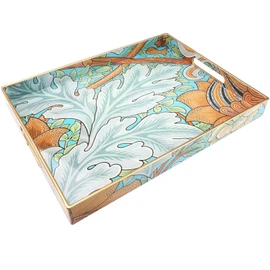 Spsyrine Serving Tray with Handles, Plastic Decorative Tray for Coffee Table, Living Room, Home Decor, Sunflower
