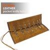 Baizoy leather Knife Display Bag with 12 Slots Pocket Knives,Folding