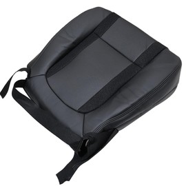 NLQR Front Driver Bottom Replacement Perforated Seat Cover Charcoal Black Microfiber Leather Compatible with Ford F150 SVT 2010 2011 2012 2013 2014