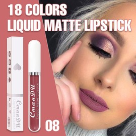 evpct CmaaDu 1Pcs Deep Mauve Liquid Matte Lipstick Lipgloss Set for Women, labiales mate 24 horas originales matte larga duracion 24 Hour Lipstick Lip Stains Long Lasting Waterproof 24, 08#