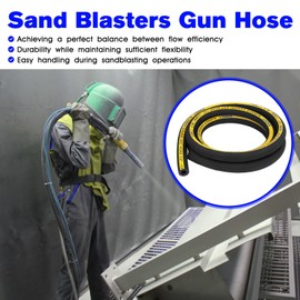Sandblast Hose 1/2" ID, 1" OD, 10 Ft Long Heavy Duty Rubber Sandblaster Hose Sandblasting Gun Sandblaster Cabinet Pressure Washer Sandblasting