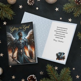 African American Expressions - Embossed Christmas Cards Boxed Set - Traditional Religious Designs - Set of 15 (5x7") Cards with Foil-Lined Envelopes & Gold Sticker Seals - Assortment 2