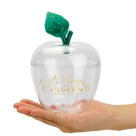 HANZE - Recipientes grandes transparentes en forma de manzana – Tarro de relleno de plástico para decoraciones navideñas, regalo de agradecimiento al profesor de regreso a la escuela, cajas de regalo