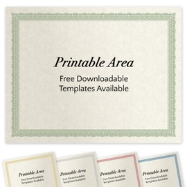 The Gallery Collection, 50 Count, Certificates with Pre-Printed Traditional Borders (11 x 8.5) – Currency Green