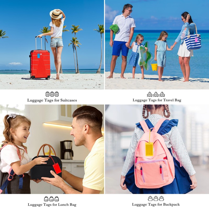 50 Pack Luggage Tags Suitcases PVC Travel Bag & Baggage