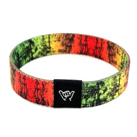 Hang Loose Bands - Coastal Surfer Beach Bracelet for Men, Women & Teens - Comfy Summer - Boho Reversible Wristband-Rad Rasta | Extra Small: 5.5" length (for petites & kids)