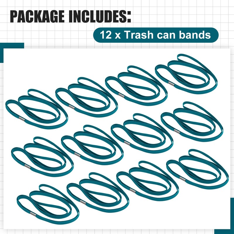Wesnoy 12 Pieces Rubber Bands Fits 94-96 Gallon Trash Can
