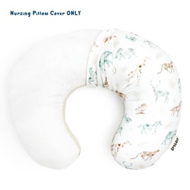 GRSSDER Nursing Pillow Cover Stretchy Minky Removable Nursing Covers for Breastfeeding Pillows, Ultra Soft Comfortable Slipcover for Boy and Girls, Stylish Pretty Animals