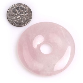 JOE FOREMAN - Anillo de cuarzo rosa natural de 30 mm con colgante de rosquilla para hacer joyas, 1 pieza