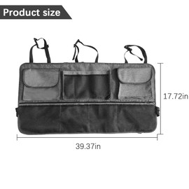 FALVFUN Car Trunk Organizer, Large Capacity Waterproof Collapsible Vehicle Backseat Hanging Storage Bag with 7 Pockets, Auto Interior Organization, Universal for SUV Sedan Truck (Gray)