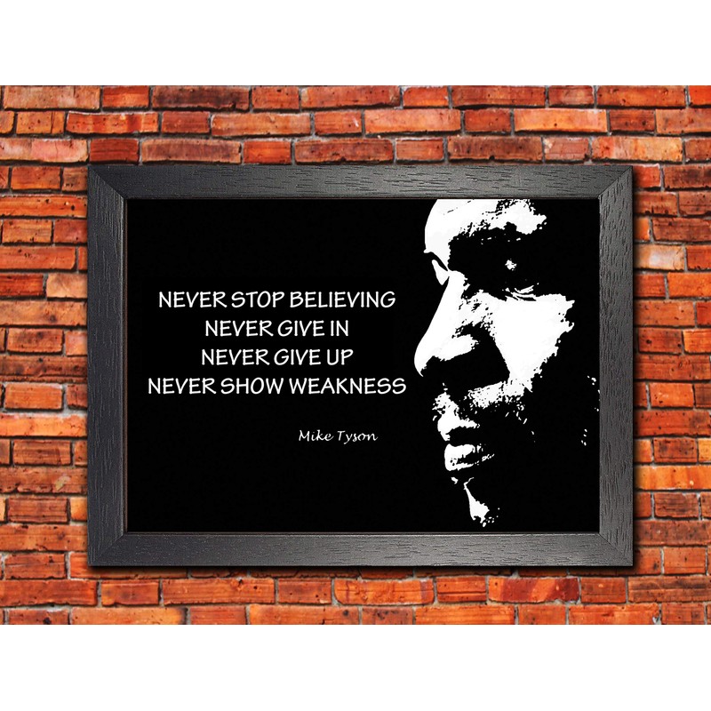 Mike Tyson Portrait A3 Unframed Black and White Quote Poster