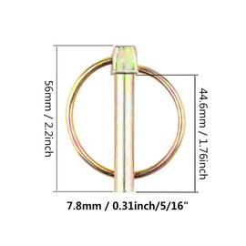 8 PCS 5/16 Lynch Pin, Lynch Pin Assortment Kit,Linch Pin with Ring, Heavy Duty Lynch Pin for Farm Tractors Trailers Trucks Mower