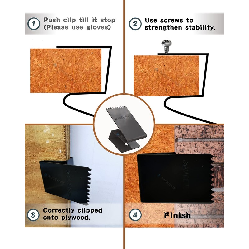 NACETURE Hurricane Window Board-Up Clips Universal and Reusable Hurricane Storm