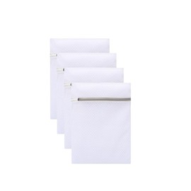4Pcs Durable Honeycomb Mesh Laundry Bags for Delicates 12 x 16 Inches (2 Thick net, 2 fine net)