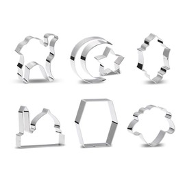 Eid & Ramadan Cookie Cutter - Set of 7 - Mosque, Lantern, Moon, Star, Kaba, Sheep head and Camel
