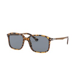 Persol PO3246S Rectangular Sunglasses, Madreterra/Light Blue, 53 mm