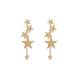 Star Long Tassel Dangle Earrings for Women Shooting Star Earrings Meteor Lucky Star Pearl Drop Earrings Jewelry (Gold)