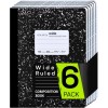 CHECKPLUS Composition Notebook 6 Pk, Wide Ruled, 7.5" X 9.75",