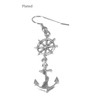 Anchor and Ships Wheel Earrings - Dangle SilverTone CCJ