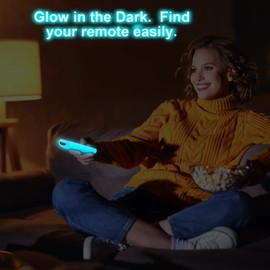 Case for Roku Remote, Cover for Hisense/TCL Roku TV Steaming Stick/Express Universal Replacement Controller Silicone Sleeve Skin with Lanyard Glow in The Dark Blue