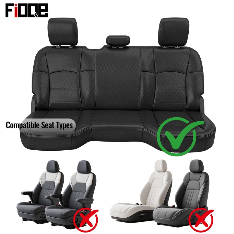 Fioqe Rear Heavy-Duty High-Density Composite Fabric Seat Covers for Dodge