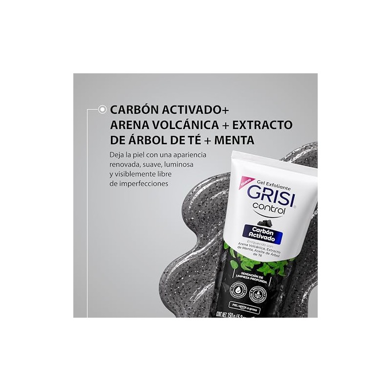 Grisi - Control, Gel Exfoliante Carbón Activado, Piel Mixta a