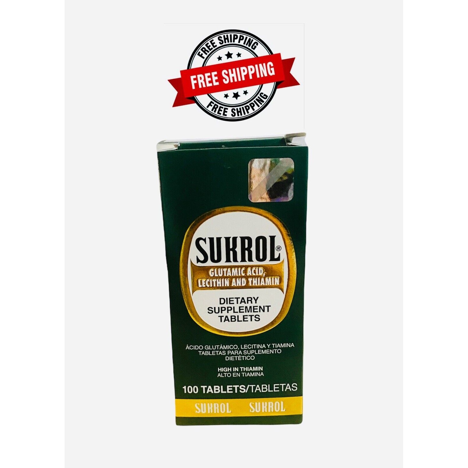 Sukrol Dietary Supplement 100 Tabletas CEREBRO CONCENTRACION ENERGIA