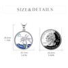 POPLYKE Palm Tree Necklace Sterling Silver Moonstone Ocean Wave Beach