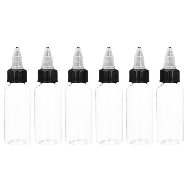 MECCANIXITY 6Pcs 1.7oz/50ml Squeeze Bottles, Clear Dispensing Bottles with Twist