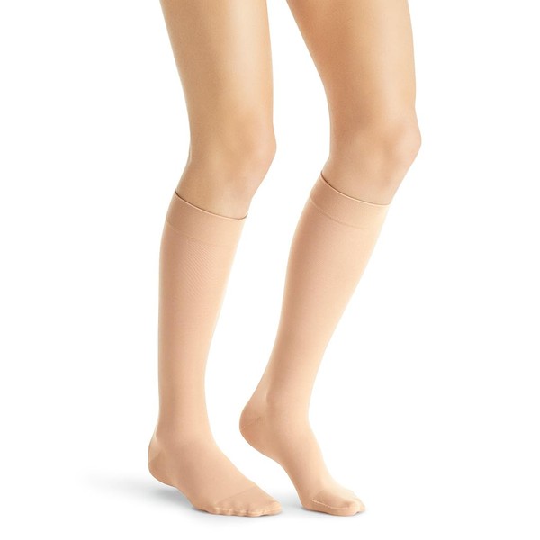 Women's Ultrasheer 15-20 mmHg Closed Toe Knee High Support Sock Size: X-Large, Color: Natural