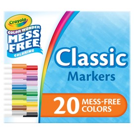 Crayola Color Wonder Marker Refill Set (20ct), Mess Free Broad Line Markers for Toddlers, Mess Free Coloring for Kids, Toddler Gifts