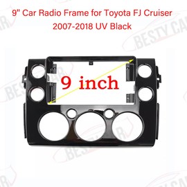 Fits for Toyota FJ Cruiser 2007-2018 Black Car Radio Stereo Fascia Frame Double DIN 9 inch Dash Installation Mounting Kit