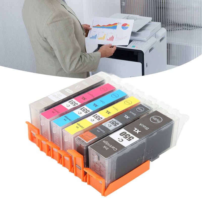 Printer Ink Cartridge Set No Fading Accurate Ink Cartridge Replacement