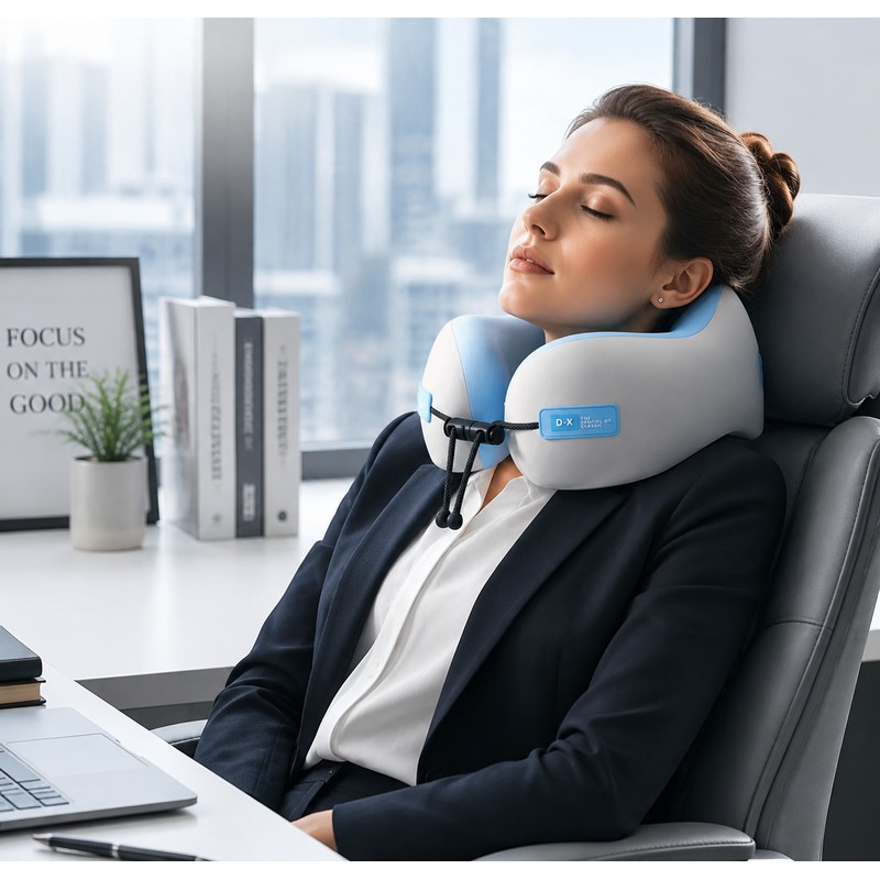 U-Shaped Memory Foam Neck Pillow – Travel Pillow for Airplane,