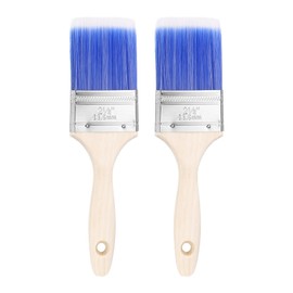 HARFINGTON 2pcs Paint Brushes 2.5" Flat Paint and Chip Brushes with Wooden Handle for DIY Paint Flat Art Furniture Fences Deck Wall Trim, Blue