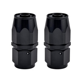 EVIL ENERGY 6AN Hose End Fitting Straight Swivel for CPE Braided Hose Black 2PCS