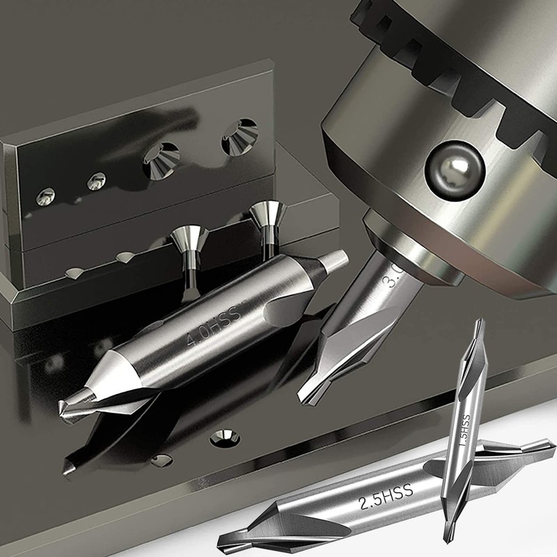 Yuentoen 7 Pieces Center Drill Bits Set, HSS 60° Countersink