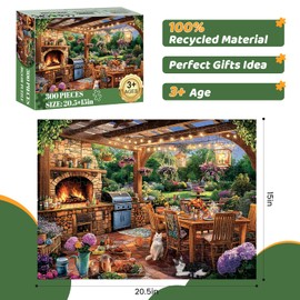 300 Pieces Puzzles for Adults | Manor Cat Jigsaw Puzzles 300 Piece for Children Adults Seniors | Sturdy,Safe Large Piece Puzzle | Engaging & Educational Toys Great Gift for Boys Girls 20.5 x 15 in