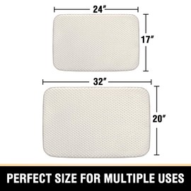 H.VERSAILTEX Bathroom Rugs Sets 2 Piece Memory Foam Bath Mat Set Soft Bath Rugs for Bathroom Non Slip Washable, Ivory Bathroom Floor Mat for Shower, Tub and Sink, Bathroom Rugs Set 24x17 + 32x20