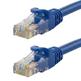 Cable Ethernet Cat 6, UTP, 1Gbps, 250Mhz, flexible, red, LAN y/o CCTV, redondo, con conectores Rj45 para interiores (Azul, 0.5 Metros)