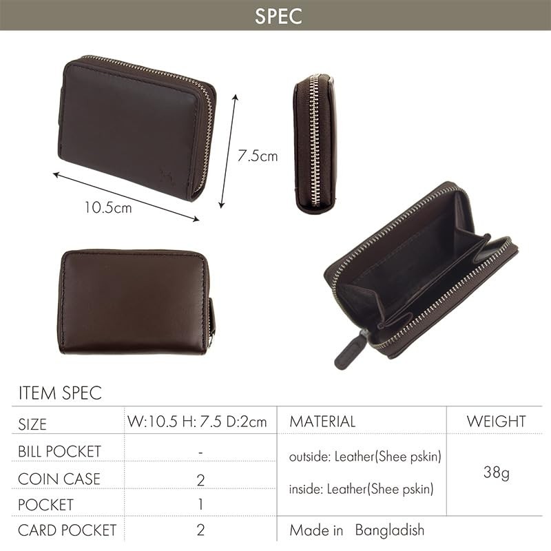 Arnold Palmer APZ-3206 (black) Round Coin Purse, Coin Case, Sheepskin