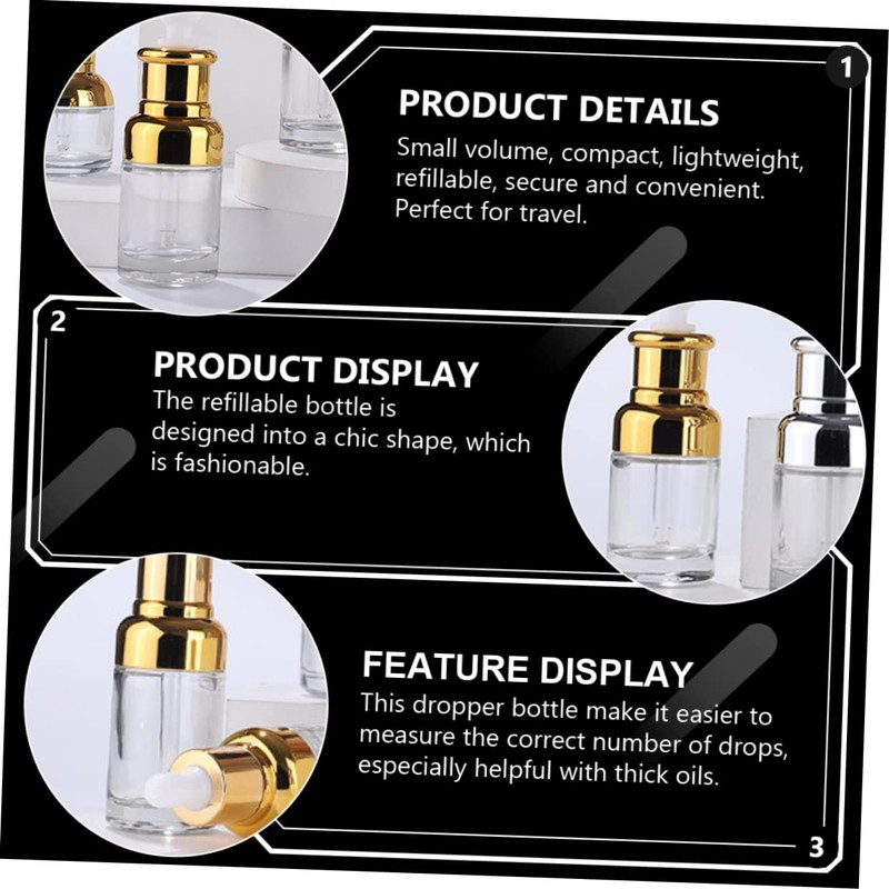 VILLFUL 30ml Essential Oil Dropper Bottle Set of 6 Refillable