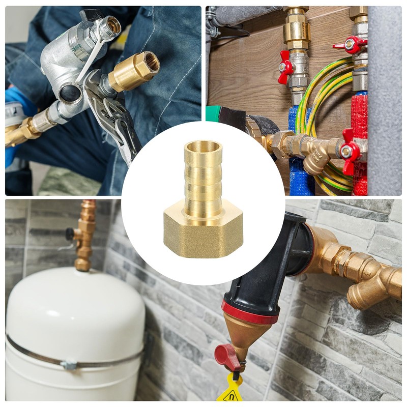 sourcing map 4 Pcs Brass Hose Barb Fitting, 1/2" Barb