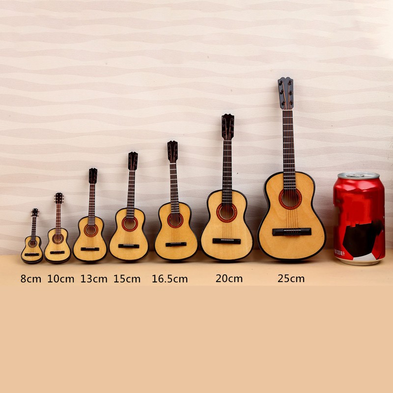 Guitar Model Lifelike Decorative Wooden Miniature Guitar Ornament for Christmas