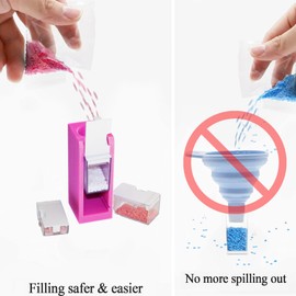 Diamond Painting Organizer,Diamond Painting Funnel for Elizabeth Ward Bead Storage Containers,Portable Diamond Art Funnel for Easy Transfer, Diamond Painting Accessories (Pink)