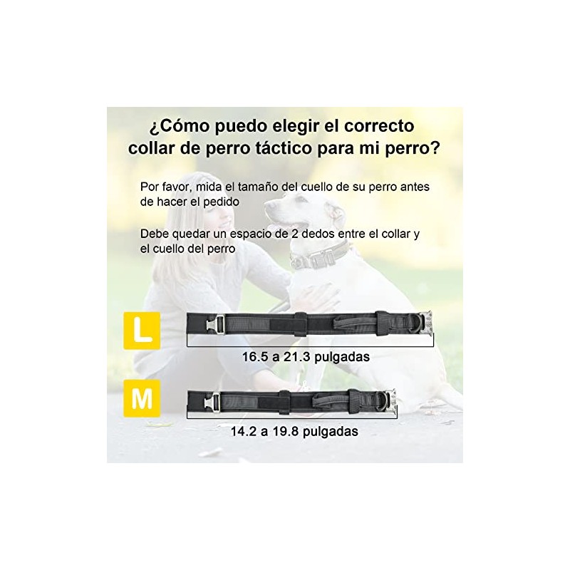 Kokila Collares Tácticos para Perro Ajustable, Mediano, Verde, M
