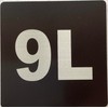 Apartment number 9L sign - UNIT NUMBER 9L SIGN/SUITE 9L