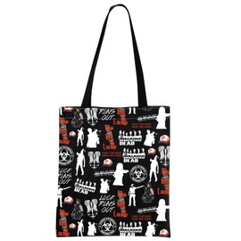MNIGIU WD Cosmetic Bag TWD Merch TWD Fans Gift Zombie Themed Gift (Run-out Black Tote)