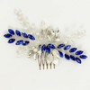 BETITETO Bridal Crystal Hair Comb Wedding Rhinestone Pearls Silver Leaf